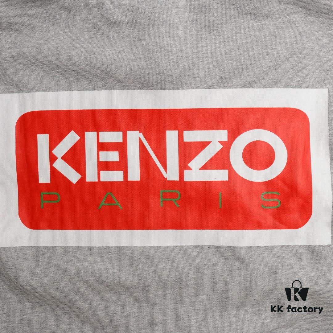KENZO KZ 23FW Square Logo Hooded Zip-Up Sweatshirt