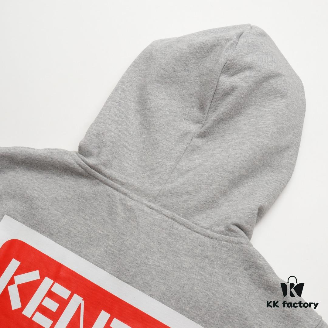 KENZO KZ 23FW Square Logo Hooded Zip-Up Sweatshirt