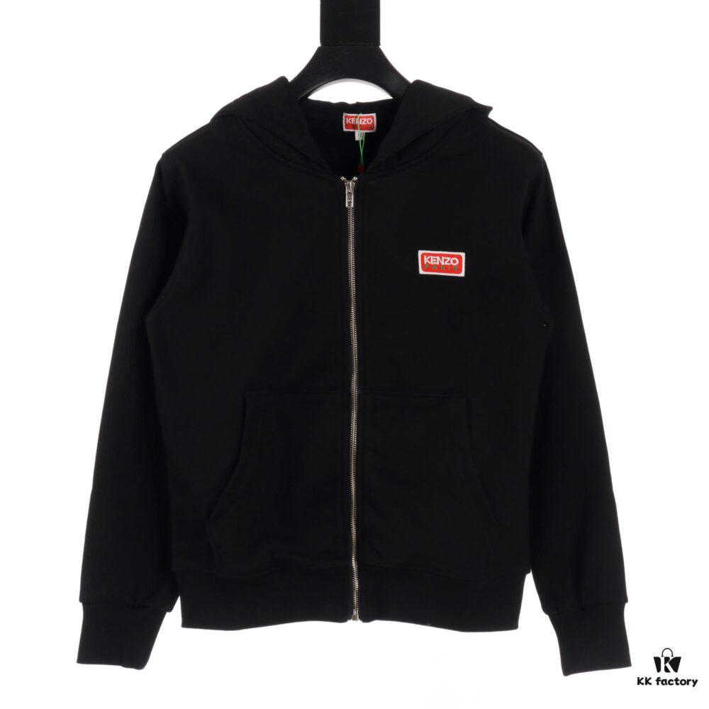 KENZO KZ 24 FW Square Logo Hooded Zip-Up Sweatshirt