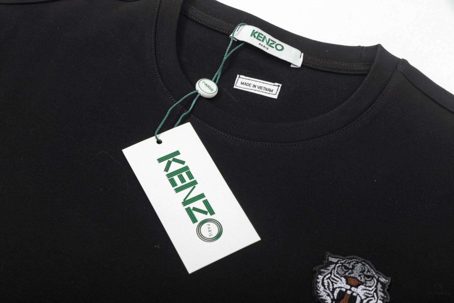 KEZNO ~ 2025 New Spring-Summer Collection Premium 270g Silk-Cotton Short Sleeve T-Shirt: Tiger Head Embroidered Badge (Embroidery Craft) Custom 3D Design Exuding a Refined, Mature and Elegant Style, Minimalist and Classic Logo – The Perfect Choice for Spring and Summer Wear!