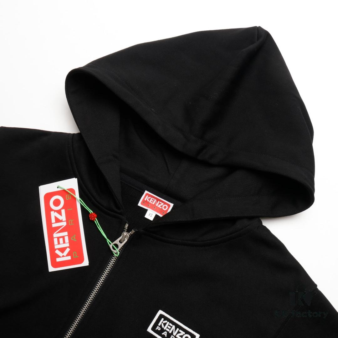 KENZO Koushun Takada KZ 24 Spring Collection Black and White Letter Zipper Hooded Jacket
