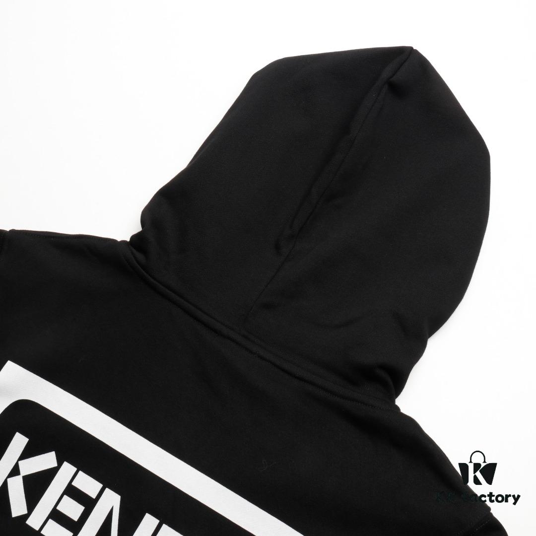 KENZO Koushun Takada KZ 24 Spring Collection Black and White Letter Zipper Hooded Jacket