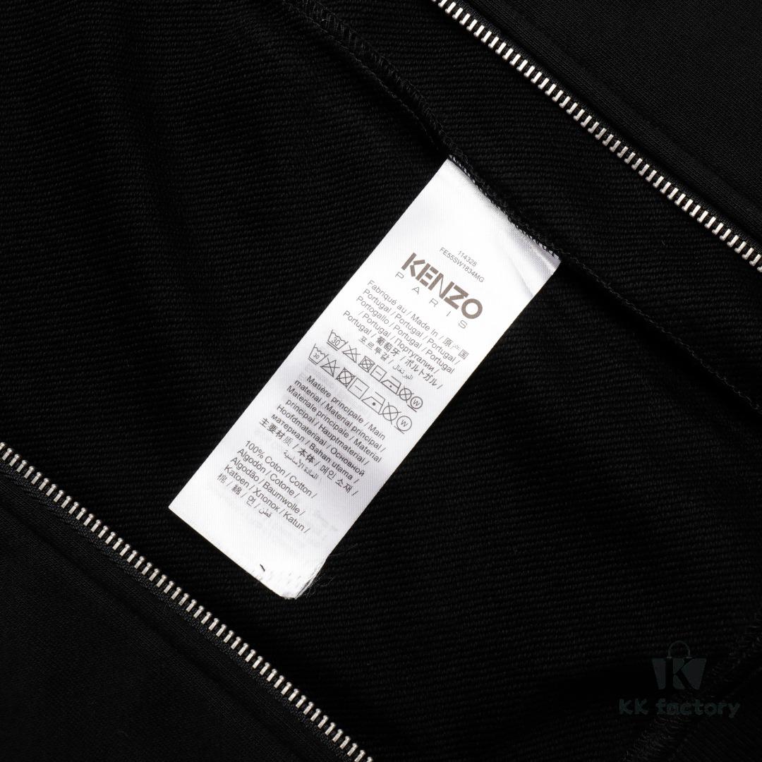 KENZO Koushun Takada KZ 24 Spring Collection Black and White Letter Zipper Hooded Jacket