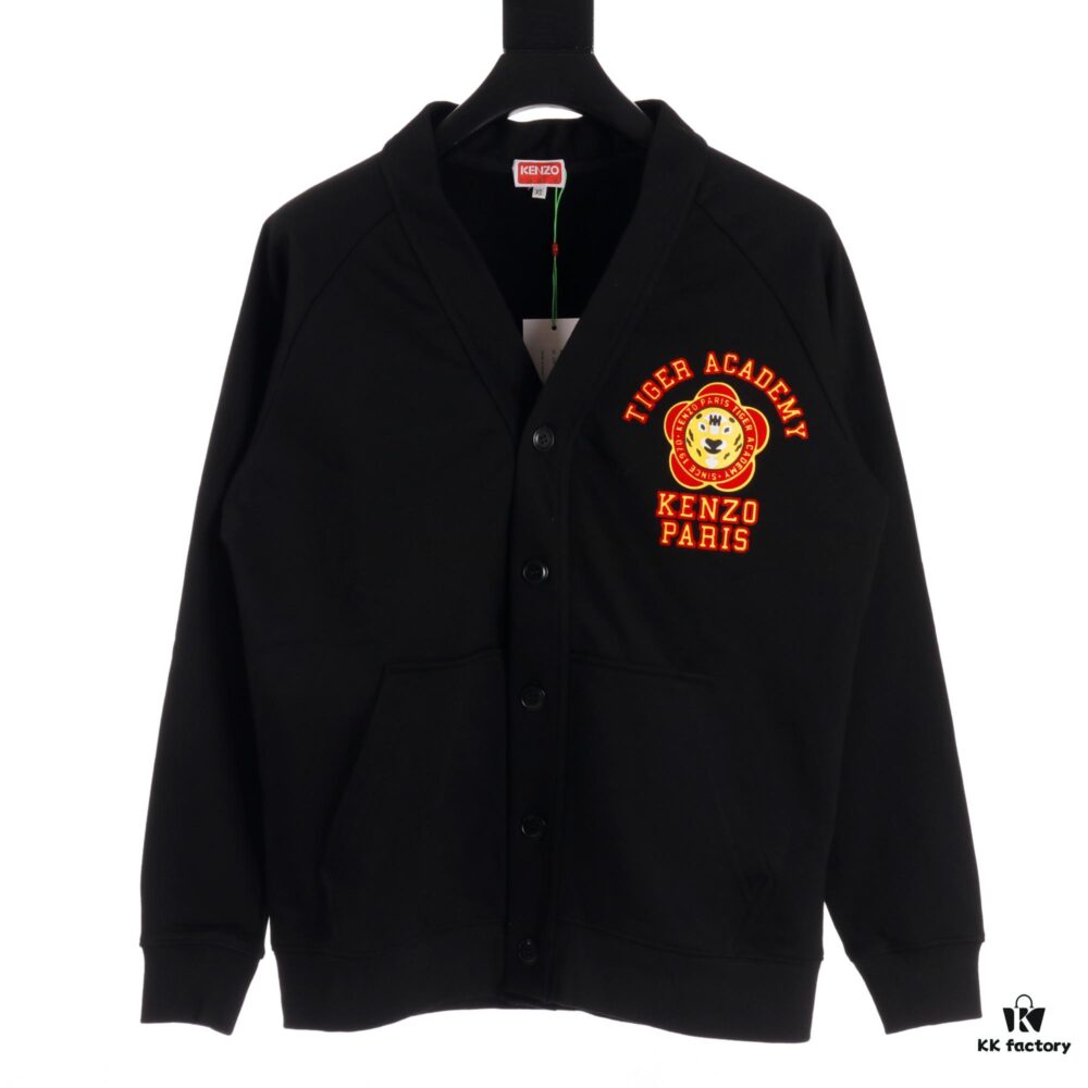 KENZO Tiger Floral Flocked Pattern Sweatshirt Cardigan Unisex