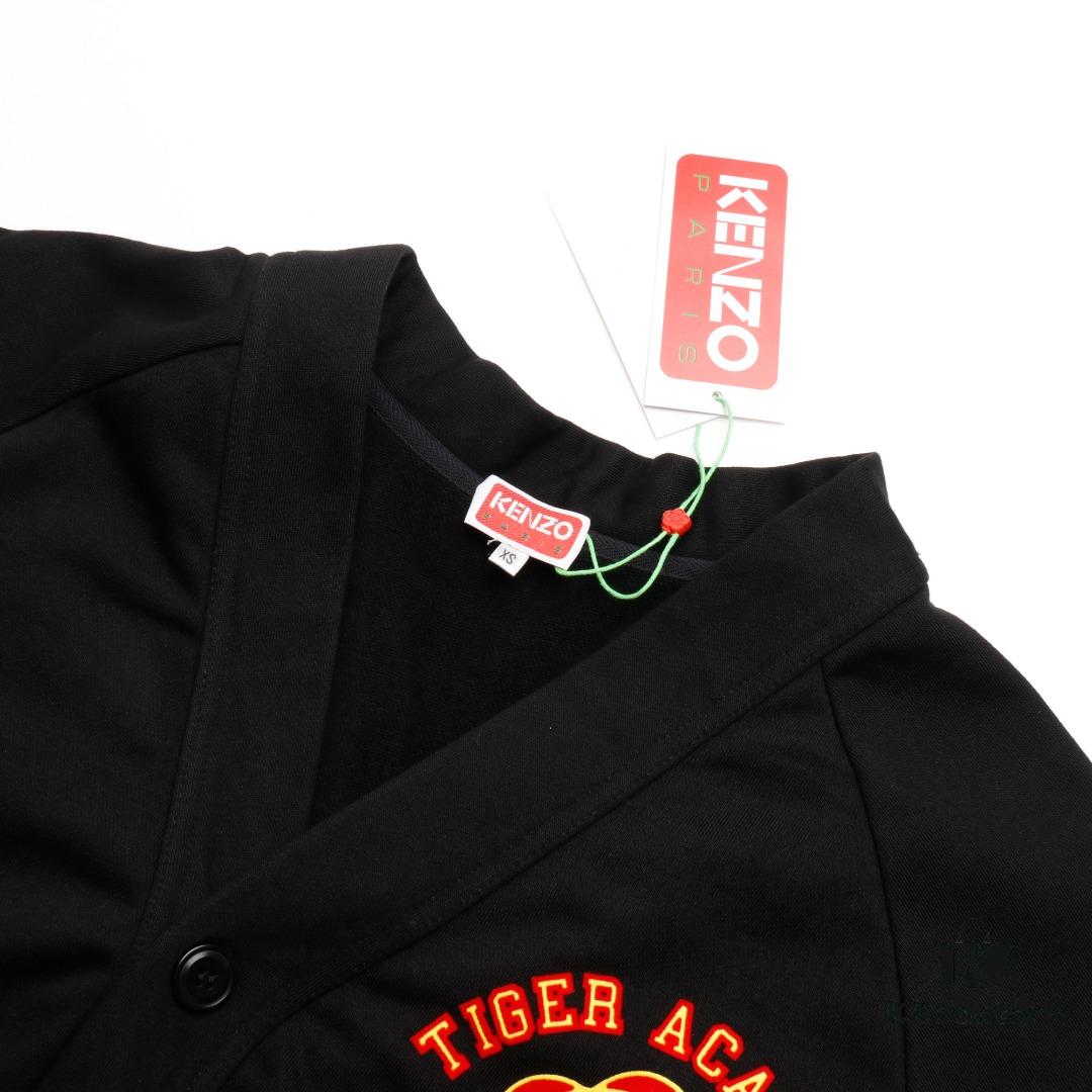 KENZO Tiger Floral Flocked Pattern Sweatshirt Cardigan Unisex