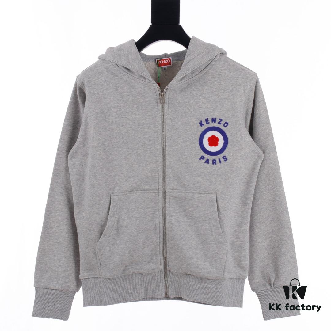 KENZO KZ 23FW Blue Floral Zip-Up Hoodie