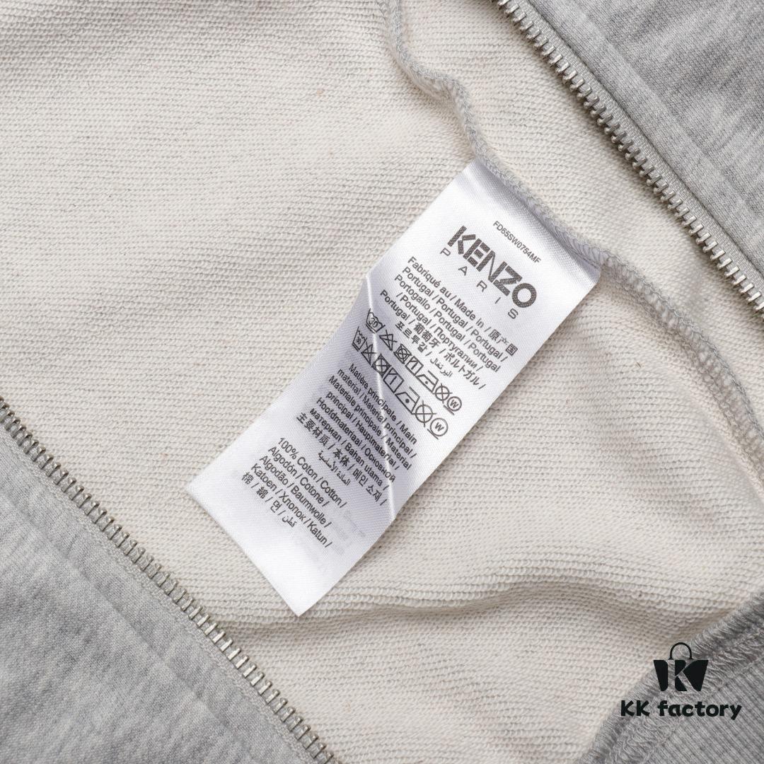 KENZO KZ 23FW Blue Floral Zip-Up Hoodie