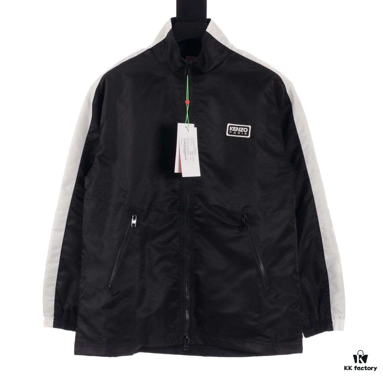 KENZO KZ 24 New Arrival Black Label White Embroidery Lightweight Cotton Stand-Collar Jacket