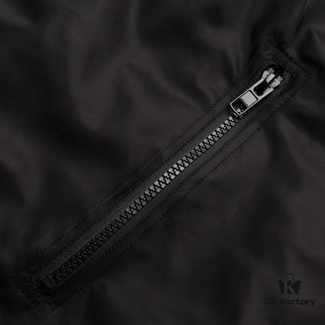 KENZO KZ 24 New Arrival Black Label White Embroidery Lightweight Cotton Stand-Collar Jacket