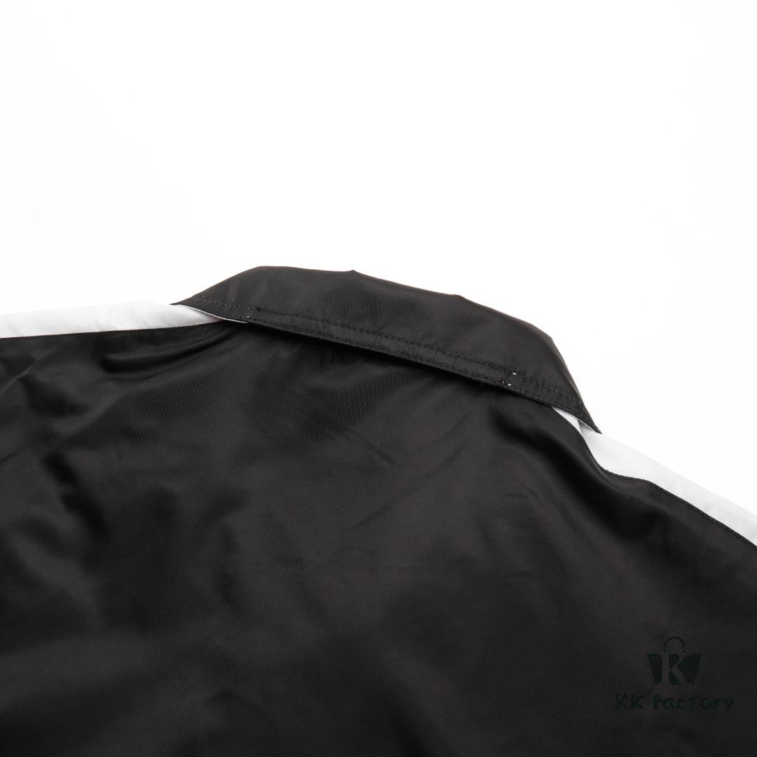 KENZO KZ 24 New Arrival Black Label White Embroidery Lightweight Cotton Stand-Collar Jacket