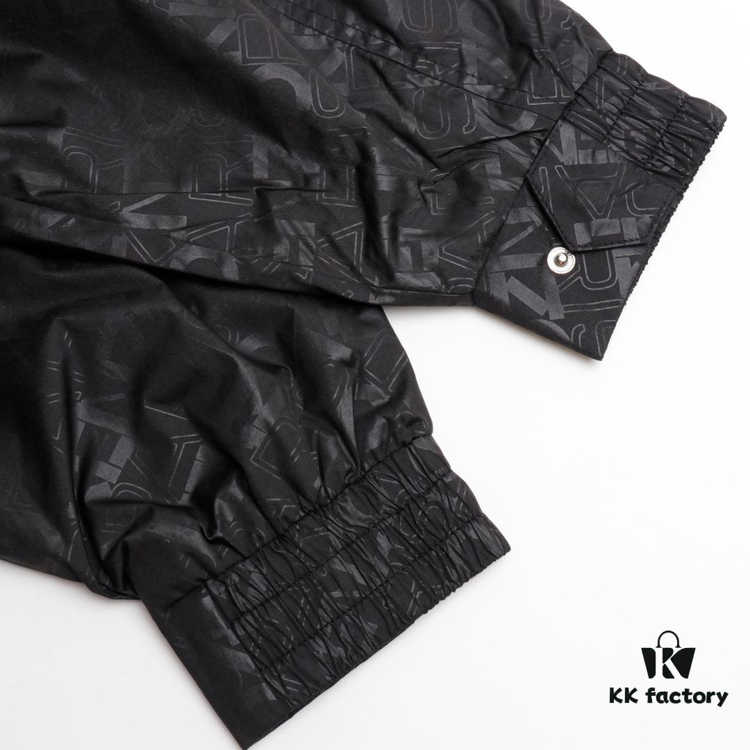 KENZO Takada KZ Windbreaker Series All-Over Letter Print Hidden Hood Zip-Up Jacket