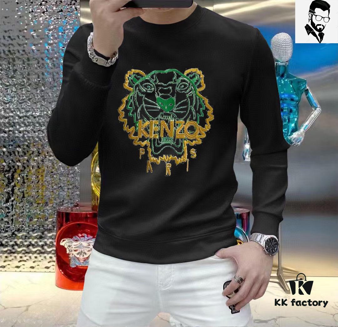 KENZO 2024 SS New Arrival Long Sleeve Crew Neck Sweatshirt for Men – Lightweight, Breathable Premium Tencel Roma Fabric, Soft and Comfortable with 3D Textured Design, Stylish Everyday Wear, Ideal Gift or Personal Choice
