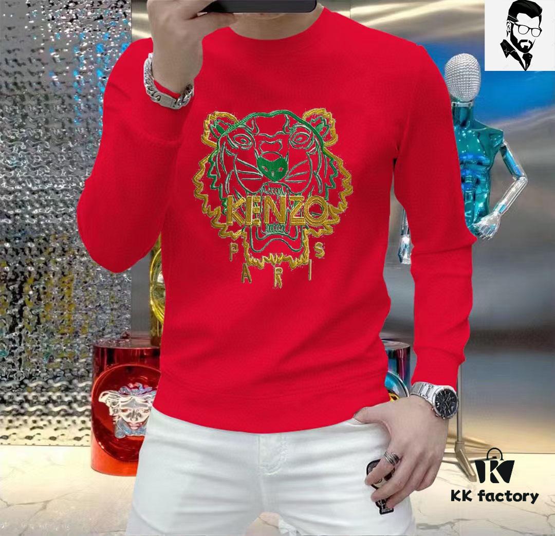 KENZO 2024 SS New Arrival Long Sleeve Crew Neck Sweatshirt for Men – Lightweight, Breathable Premium Tencel Roma Fabric, Soft and Comfortable with 3D Textured Design, Stylish Everyday Wear, Ideal Gift or Personal Choice