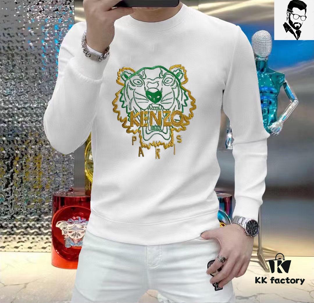 KENZO 2024 SS New Arrival Long Sleeve Crew Neck Sweatshirt for Men – Lightweight, Breathable Premium Tencel Roma Fabric, Soft and Comfortable with 3D Textured Design, Stylish Everyday Wear, Ideal Gift or Personal Choice
