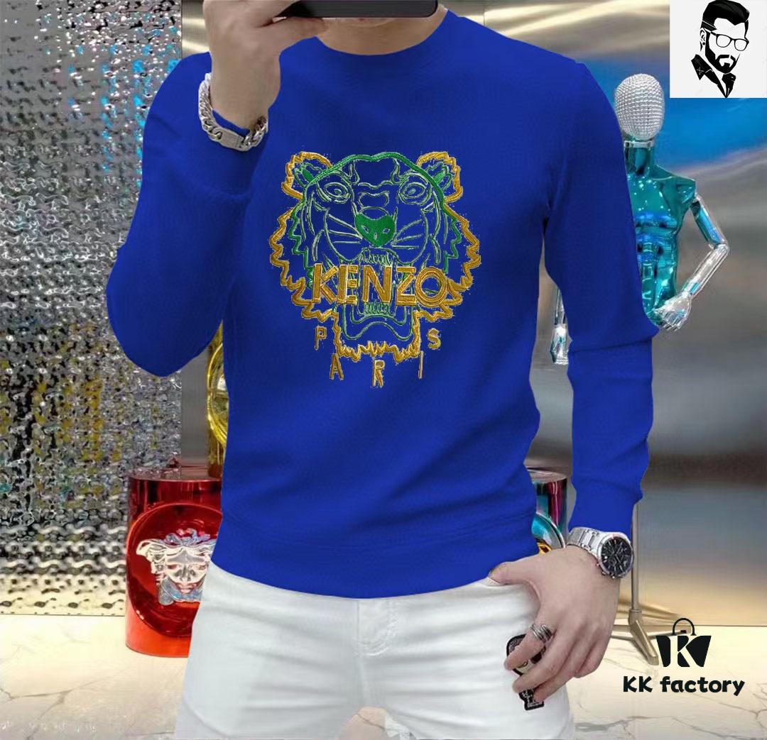 KENZO 2024 SS New Arrival Long Sleeve Crew Neck Sweatshirt for Men – Lightweight, Breathable Premium Tencel Roma Fabric, Soft and Comfortable with 3D Textured Design, Stylish Everyday Wear, Ideal Gift or Personal Choice