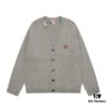 KENZO Begonia Flower V-Neck Solid Color Embroidered Logo Unisex Knit Cardigan