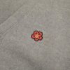 KENZO Begonia Flower V-Neck Solid Color Embroidered Logo Unisex Knit Cardigan