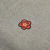 KENZO Begonia Flower V-Neck Solid Color Embroidered Logo Unisex Knit Cardigan