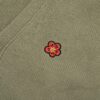 KENZO Begonia Flower V-Neck Solid Color Embroidered Logo Unisex Knit Cardigan