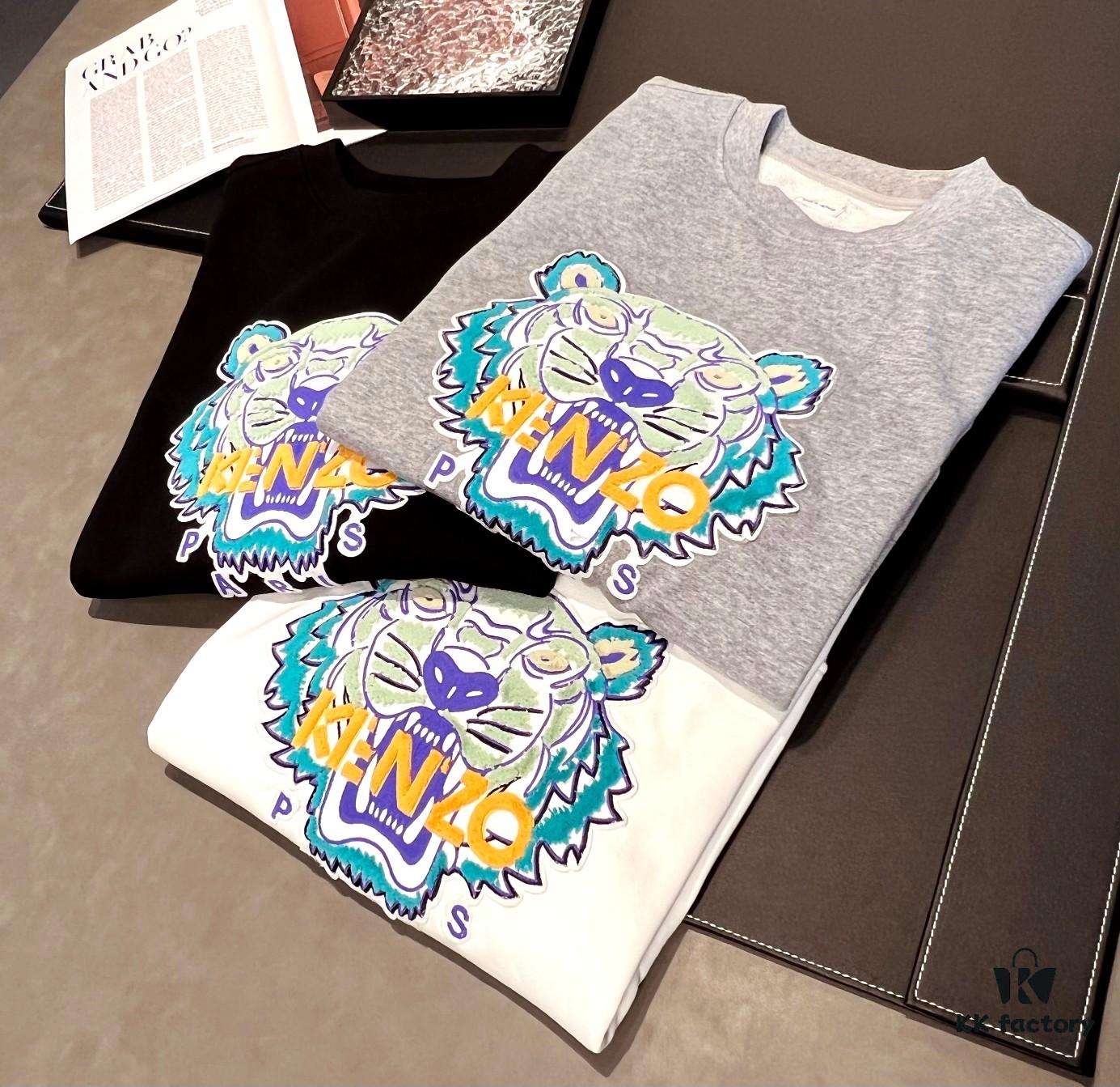 KENEO Classic Tiger Head with Letter Design, Heavy Embroidery Craft, 420g Crew Neck with Excellent 3D Effect, Unbeatable Color Combination