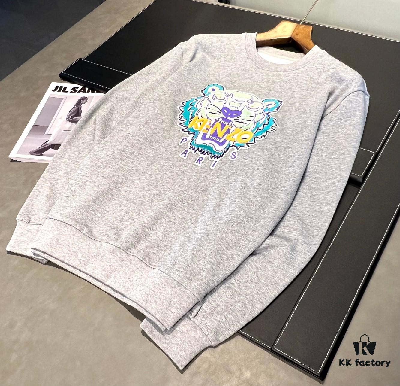 KENEO Classic Tiger Head with Letter Design, Heavy Embroidery Craft, 420g Crew Neck with Excellent 3D Effect, Unbeatable Color Combination