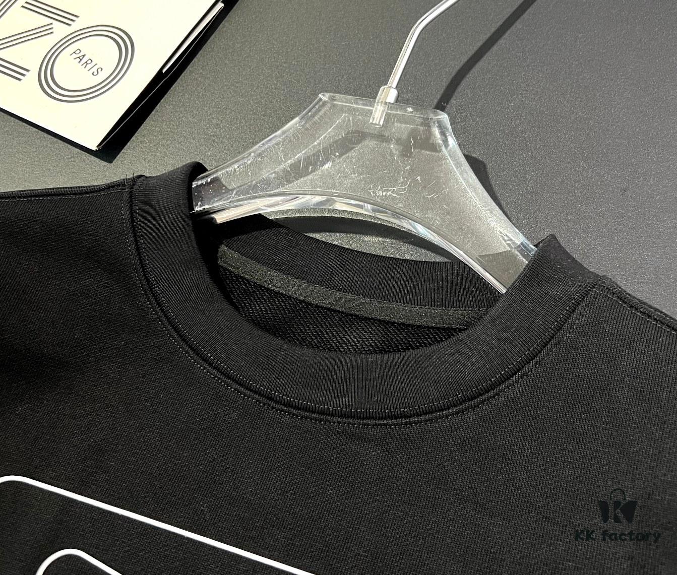 JENI - Unique Line and Letter Z Design Silicone Craft Paired Subtly, 420g Regular Round Neck Sweatshirt for Autumn and Winter