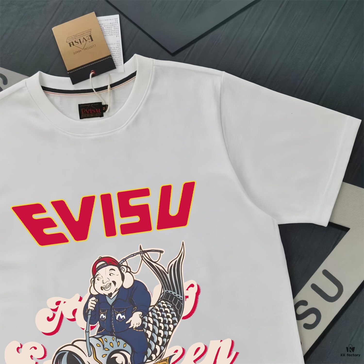 Evisu 2025 New Year God Printed T-Shirt High Version   High Quality   300g Double-Yarn Pure Cotton Fabric Unisex Loose Fit