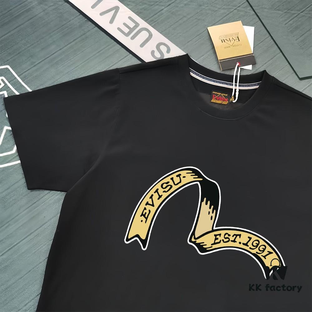 Evisu Lucky God 2025 New Print T-Shirt High Version   Premium Quality   300g Double-Yarn Pure Cotton Fabric Unisex Loose Fit