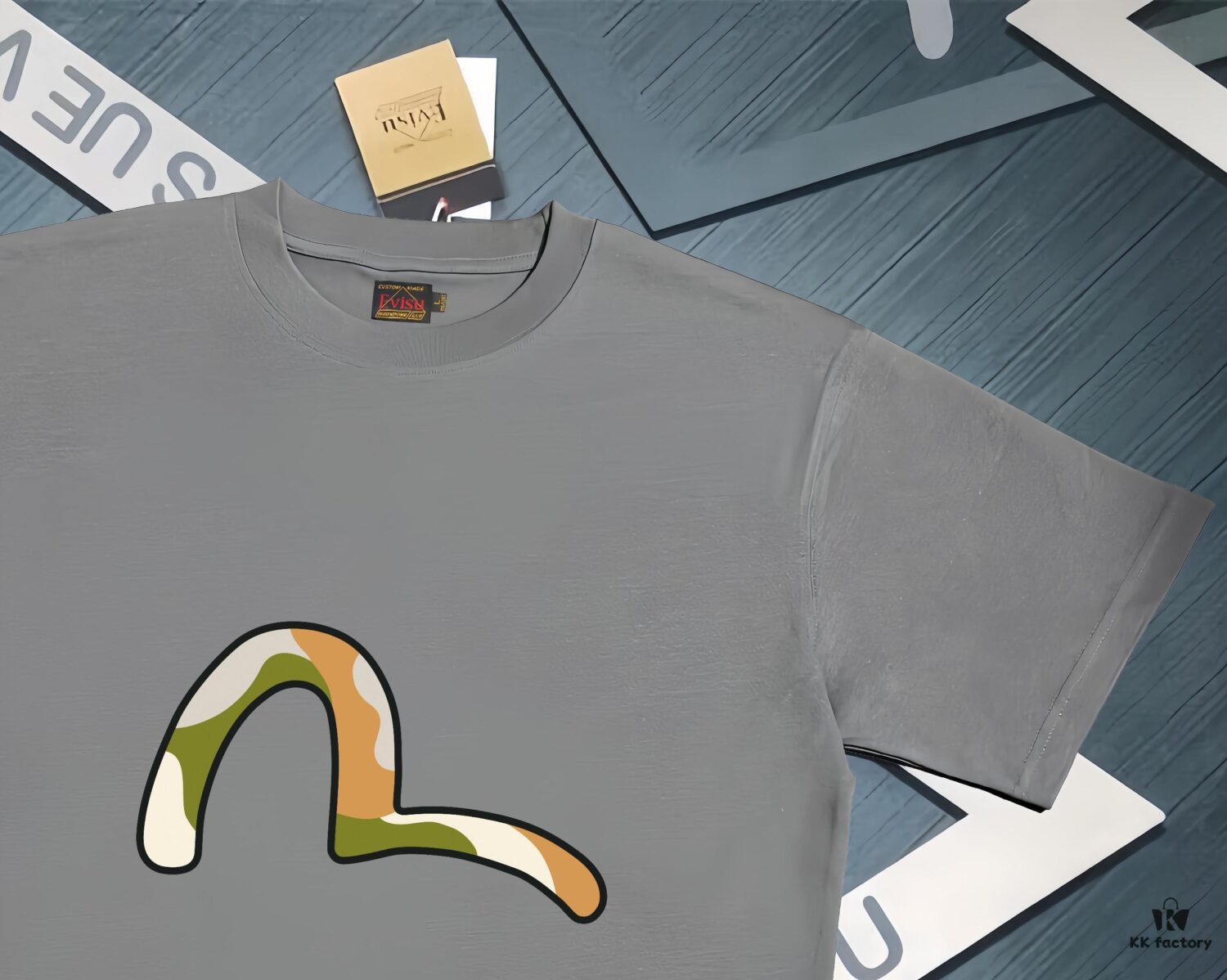 Evisu Fortune God 2025 New Print T-Shirt High Version   High Quality   Made of 300g Double-Yarn Cotton Fabric Unisex