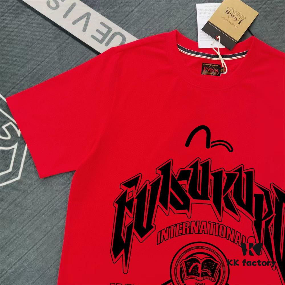 Evisu 2025 New Year God Printed T-Shirt High-Quality Version Premium 300g Double-Yarn Cotton Unisex Loose Fit T-Shirt