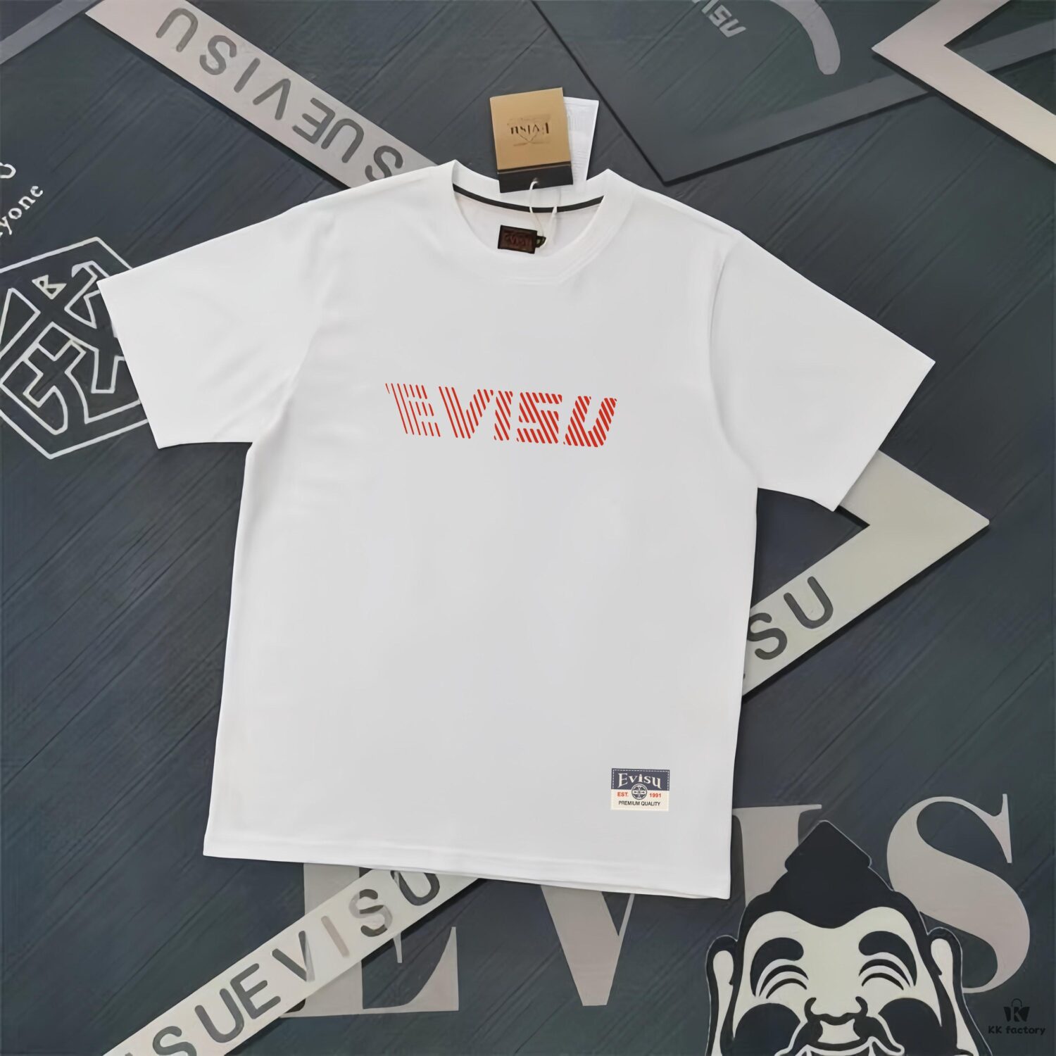 Evisu Fortune God 2025 New Print T-Shirt High Version   Premium Quality   300g Double-Yarn Pure Cotton Fabric Unisex Loose Fit
