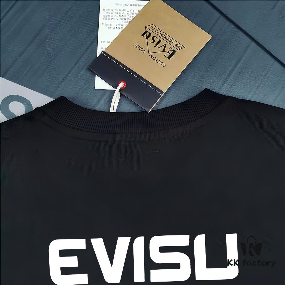 Evisu 2025 New Year God Printed T-Shirt High-Quality Version Unisex Loose Fit Cotton Double-Yarn 300gsm