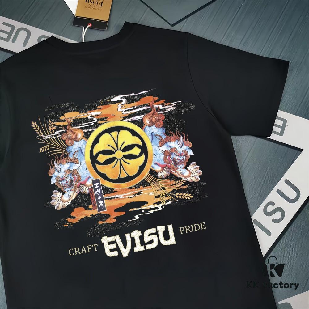 Evisu 2025 New Year God Printed T-Shirt High Version   Premium Quality   300g Double-Combed Pure Cotton Fabric Unisex Loose Fit