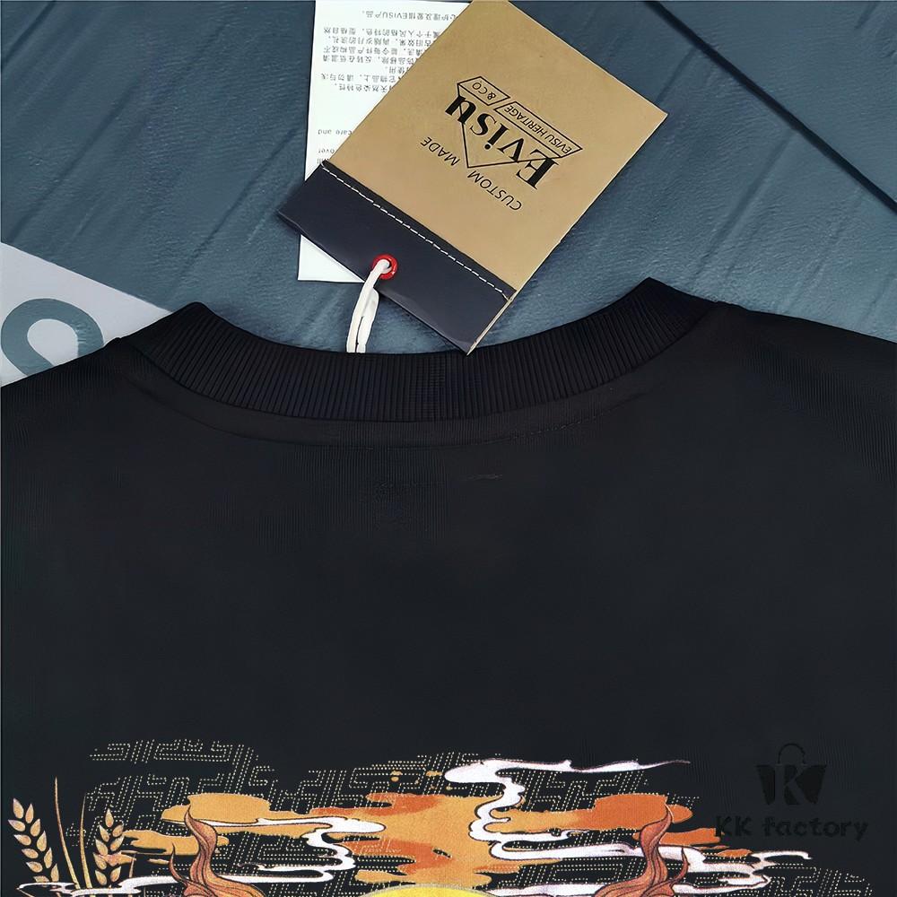 Evisu 2025 New Year God Printed T-Shirt High Version   Premium Quality   300g Double-Combed Pure Cotton Fabric Unisex Loose Fit