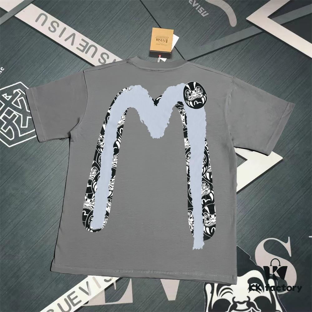 Evisu 2025 New Year God Printed T-Shirt High-Quality Version   Premium Quality   300g Double-Yarn Pure Cotton Fabric Unisex Loose Fit