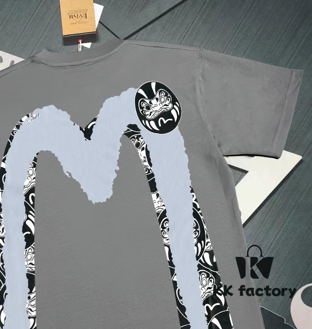 Evisu 2025 New Year God Printed T-Shirt High-Quality Version   Premium Quality   300g Double-Yarn Pure Cotton Fabric Unisex Loose Fit