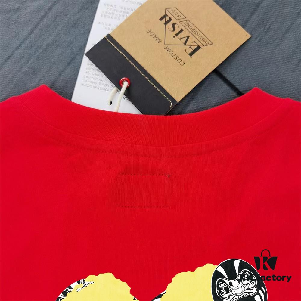 Evisu 2025 New Year God Printed T-Shirt High Version   High Quality   Made of 300g Double-Yarn Pure Cotton Fabric Unisex