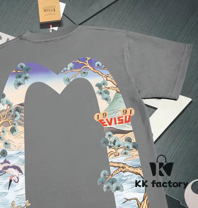 Evisu Fortune God 2025 New Print T-Shirt High Version   Premium Quality   Made of 300g Double-Yarn Pure Cotton Fabric Unisex Loose Fit