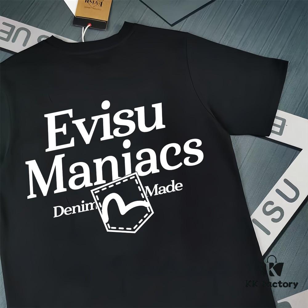 Evisu God of Fortune 2025 New Print T-Shirt High Version   Premium Quality   300g Double-Yarn Pure Cotton Fabric Unisex Loose Fit