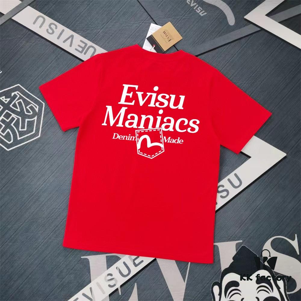 Evisu 2025 New Year God Printed T-Shirt High-Quality Version Unisex Loose Fit Cotton Double-Yarn 300g Fabric