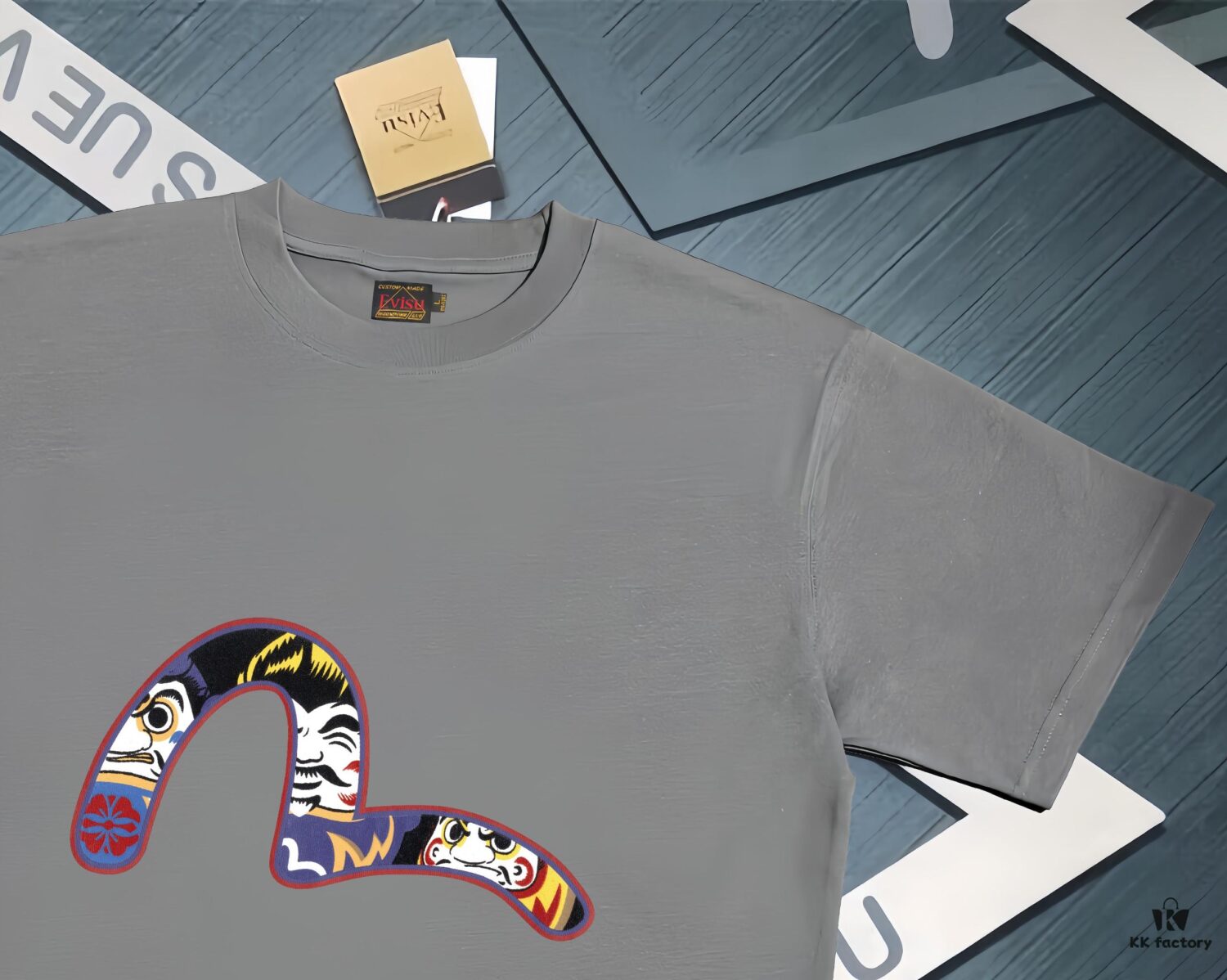 Evisu God of Fortune 2025 New Print T-Shirt High Version   Premium Quality   300g Double-Yarn Pure Cotton Fabric Unisex Loose Fit