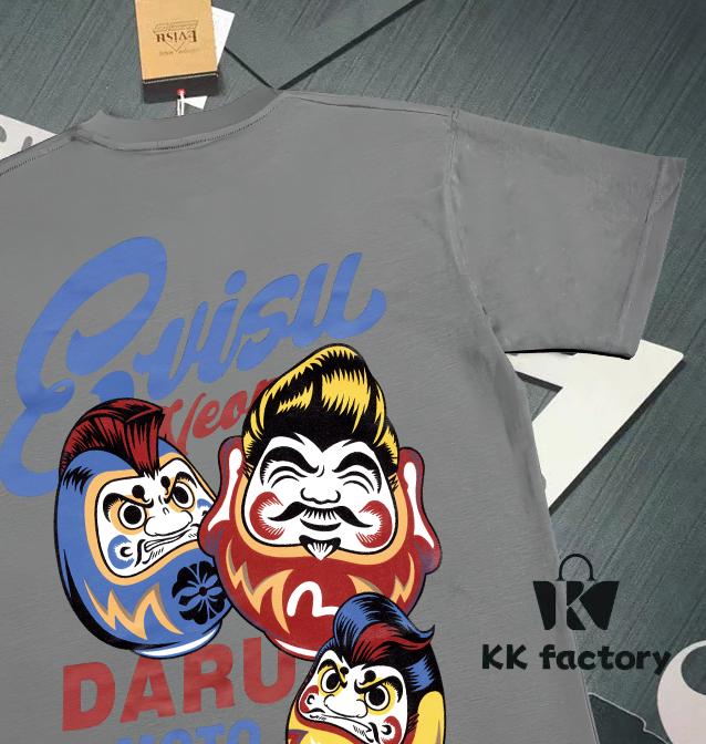 Evisu God of Fortune 2025 New Print T-Shirt High Version   Premium Quality   300g Double-Yarn Pure Cotton Fabric Unisex Loose Fit