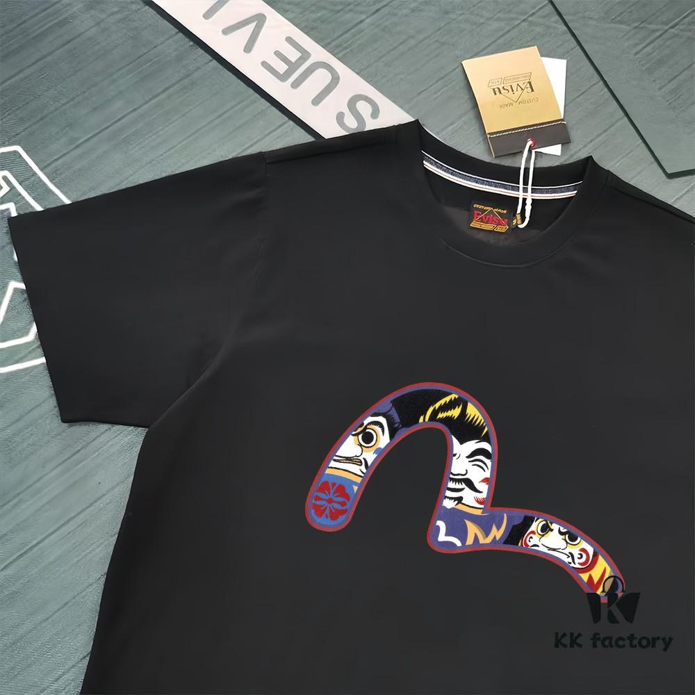 Evisu 2025 New Year God Printed T-Shirt High Version   High Quality   300g Double-Yarn Pure Cotton Fabric Unisex Loose Fit