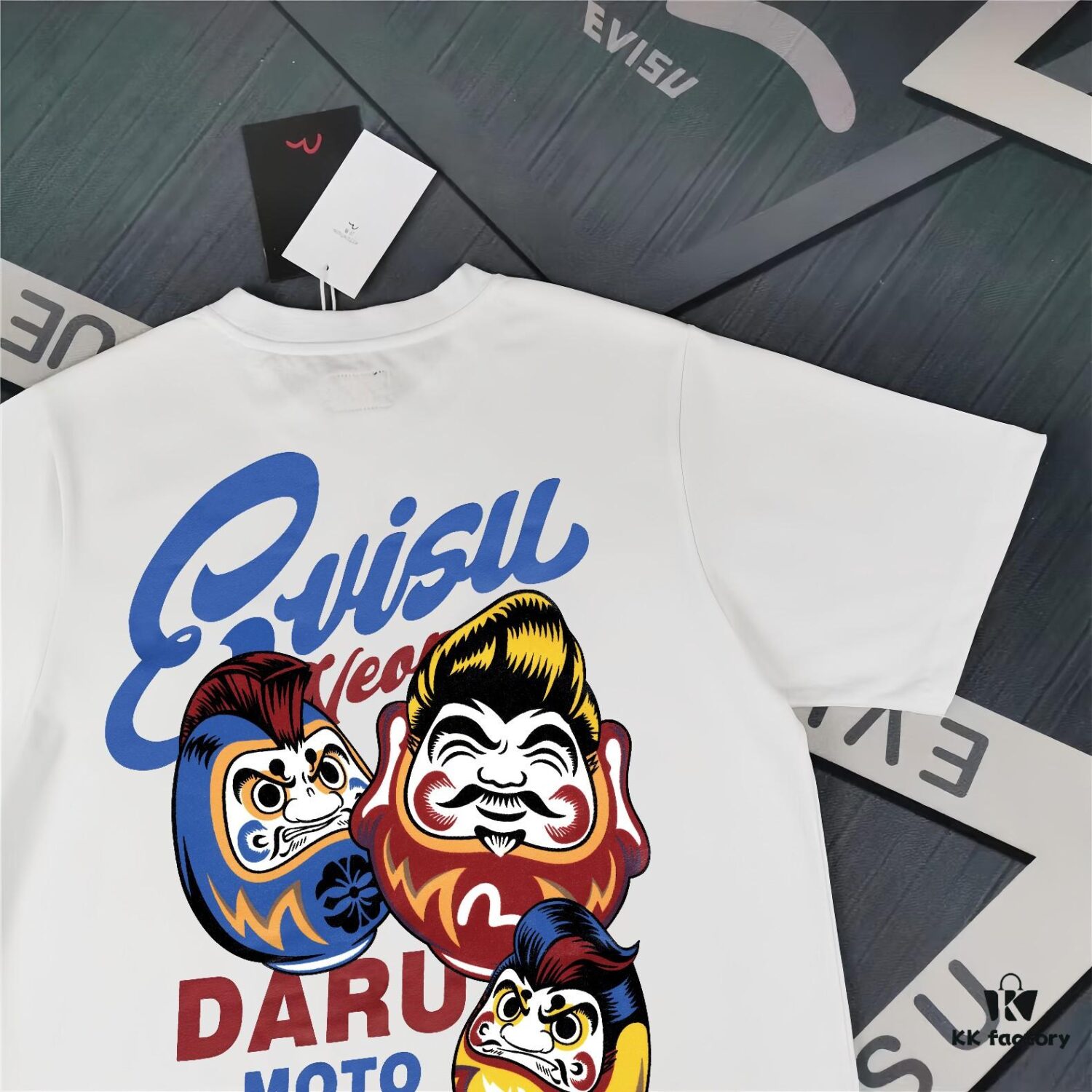 Evisu Fortune God 2025 New Print T-Shirt High Version   High Quality   300g Double-Yarn Pure Cotton Fabric Unisex Loose Fit