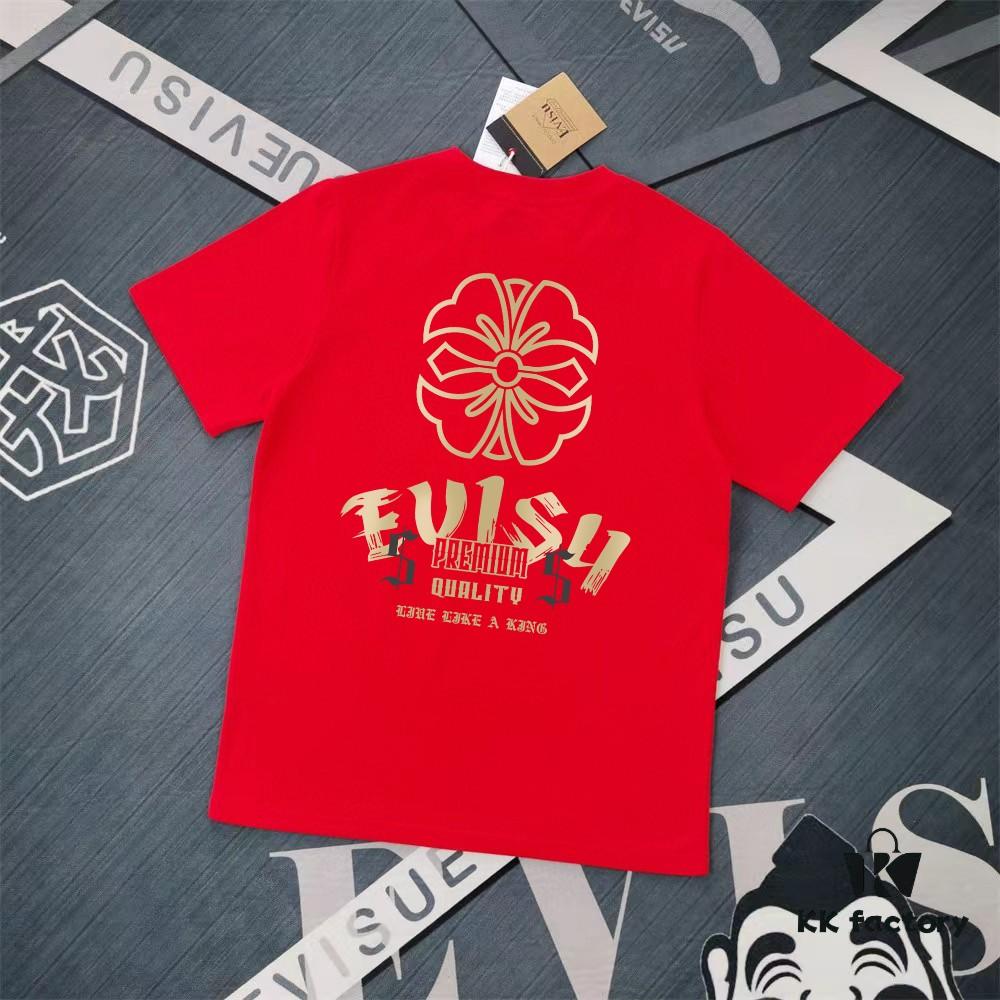 Evisu 2025 New Year God Print T-Shirt High-Quality Version   Premium Quality   300g Double-Yarn Pure Cotton Fabric Unisex Loose Fit