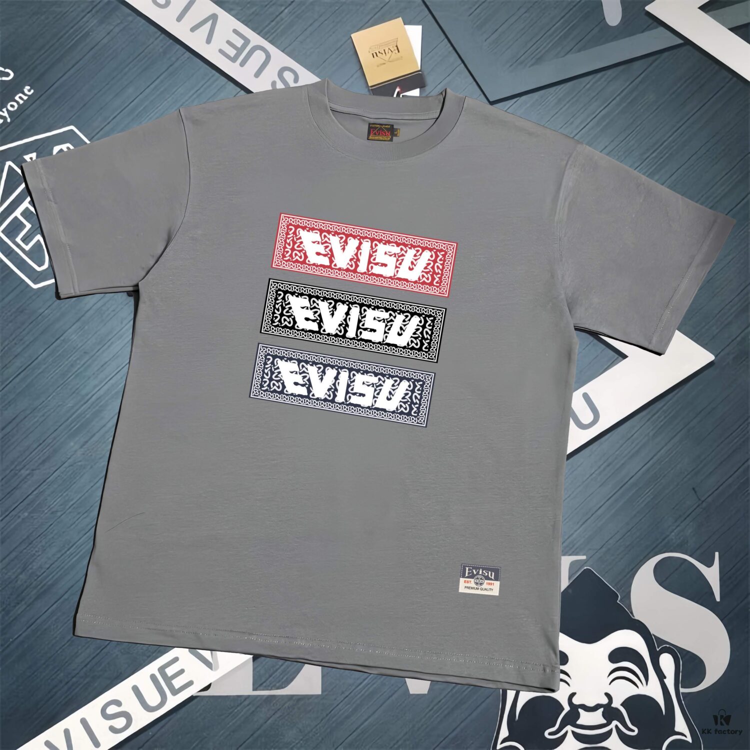 Evisu 2025 New Year God Printed T-Shirt High Version   Premium Quality   300g Double-Yarn Pure Cotton Fabric Unisex Loose Fit