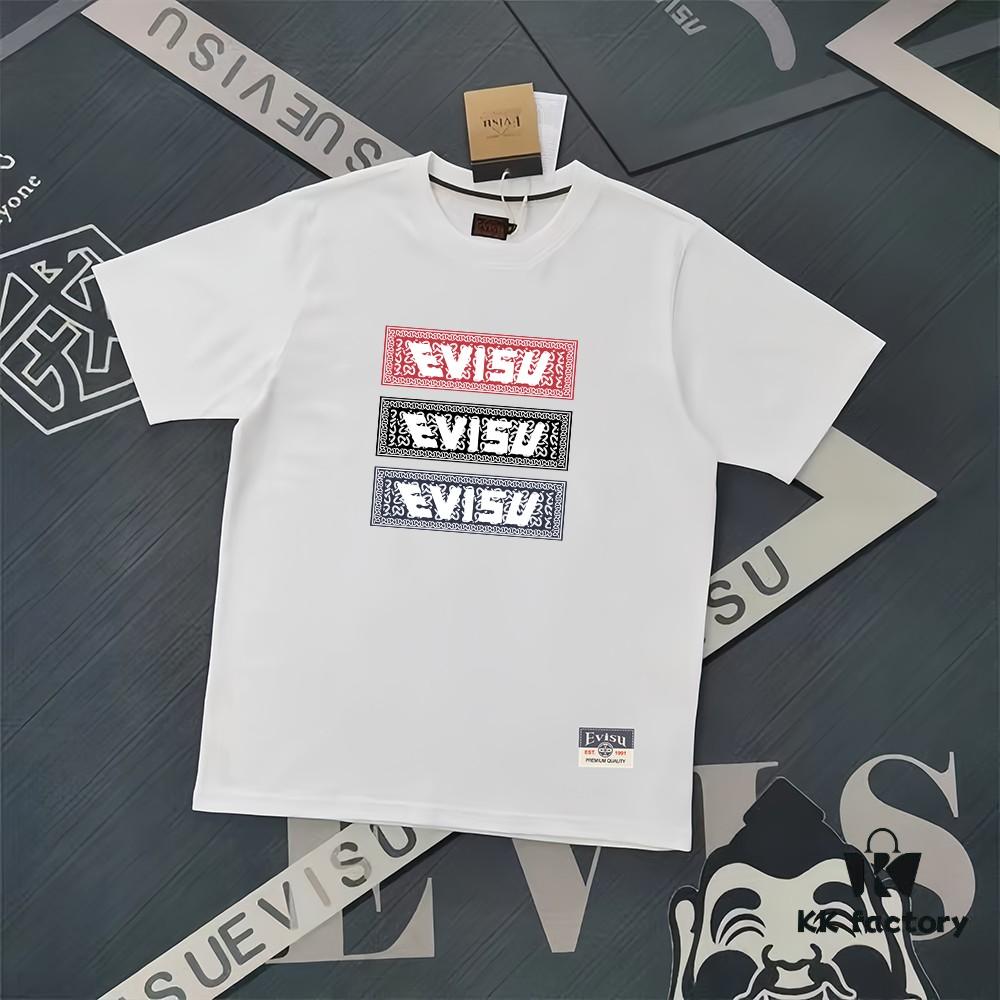 Evisu Lucky God 2025 New Print T-Shirt High Version   High Quality   Made of 300g Double-Yarn Cotton Fabric Unisex Loose Fit