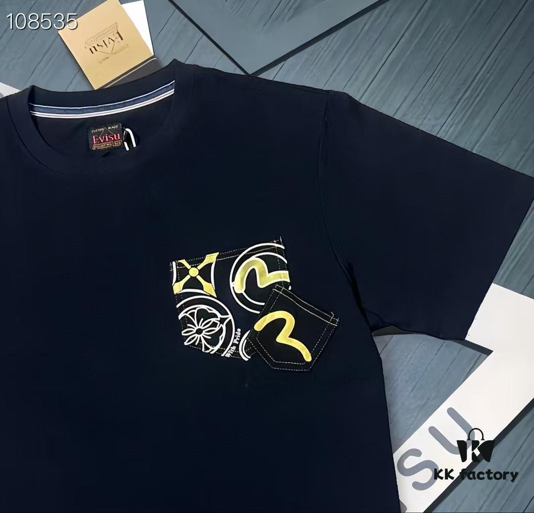 2025 Spring New Arrival Men's Casual Fashion T-Shirt with Multiple Pockets and Prints, Versatile Streetwear Style