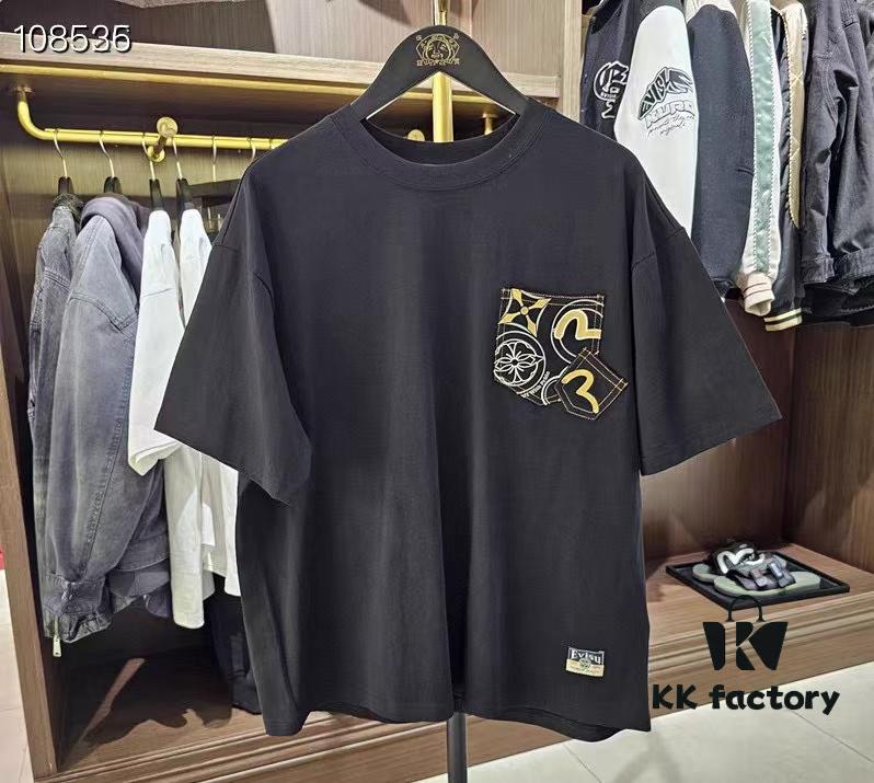 2025 Spring New Arrival Men's Casual Fashion T-Shirt with Multiple Pockets and Prints, Versatile Streetwear Style