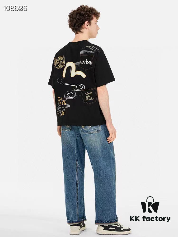 2025 Spring New Arrival Men's Casual Fashion T-Shirt with Multiple Pockets and Prints, Versatile Streetwear Style